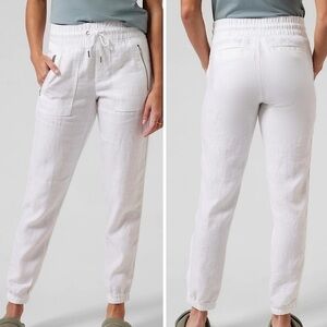 Athleta‎ Cabo Linen Jogger Pant White 12